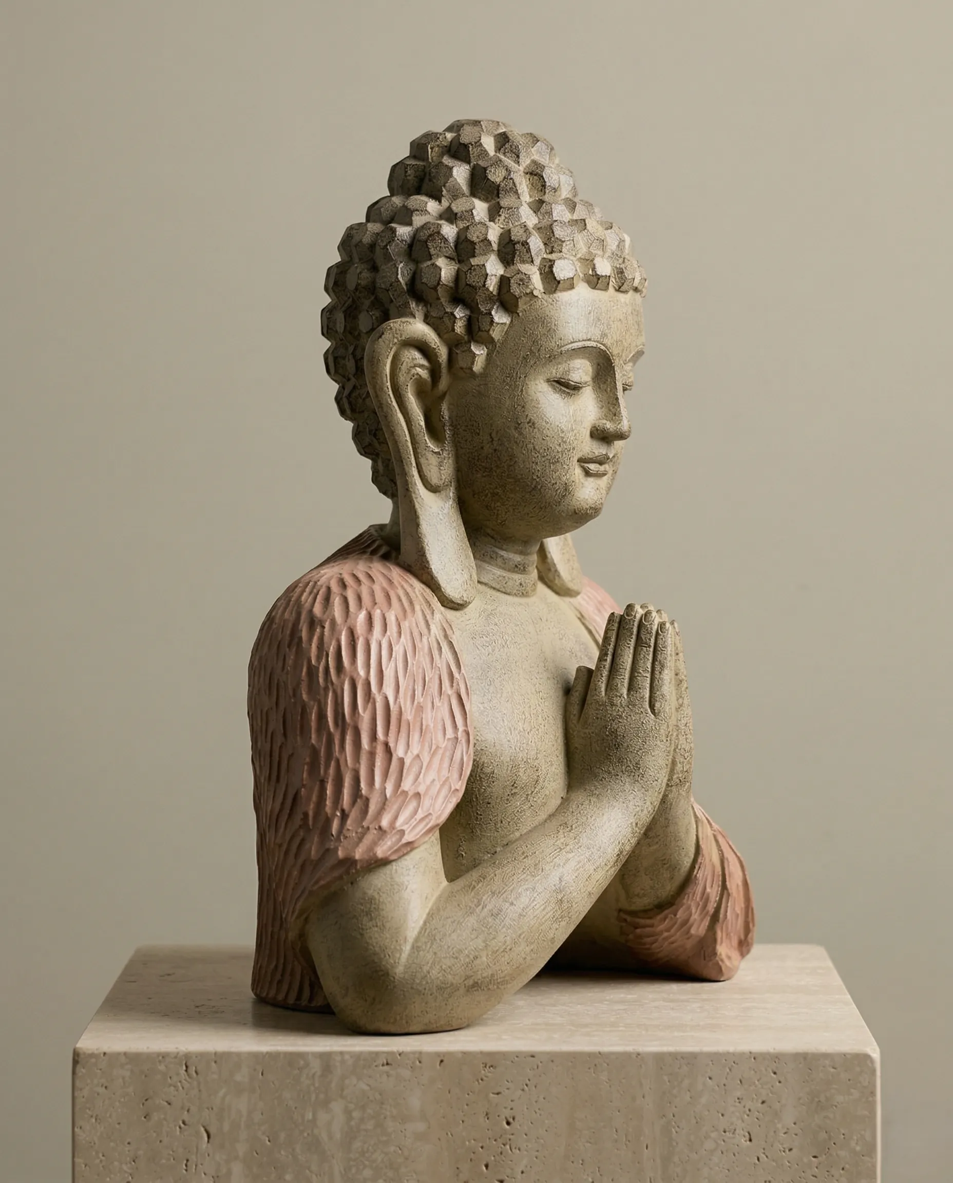 The Silent Namaskar Buddha Bust perspective