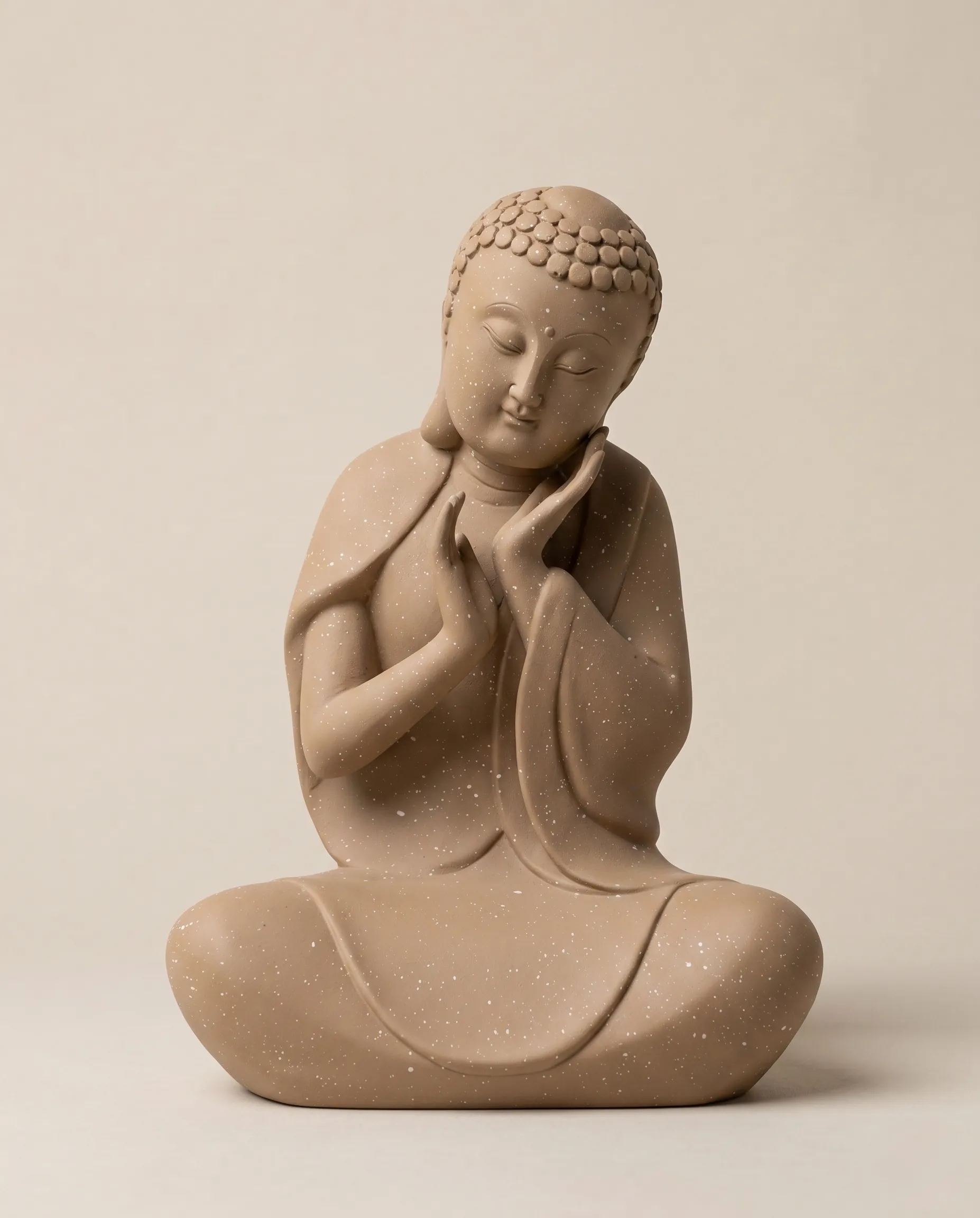 The Contemplative Calm Buddha Statue (Terracotta Speckle)