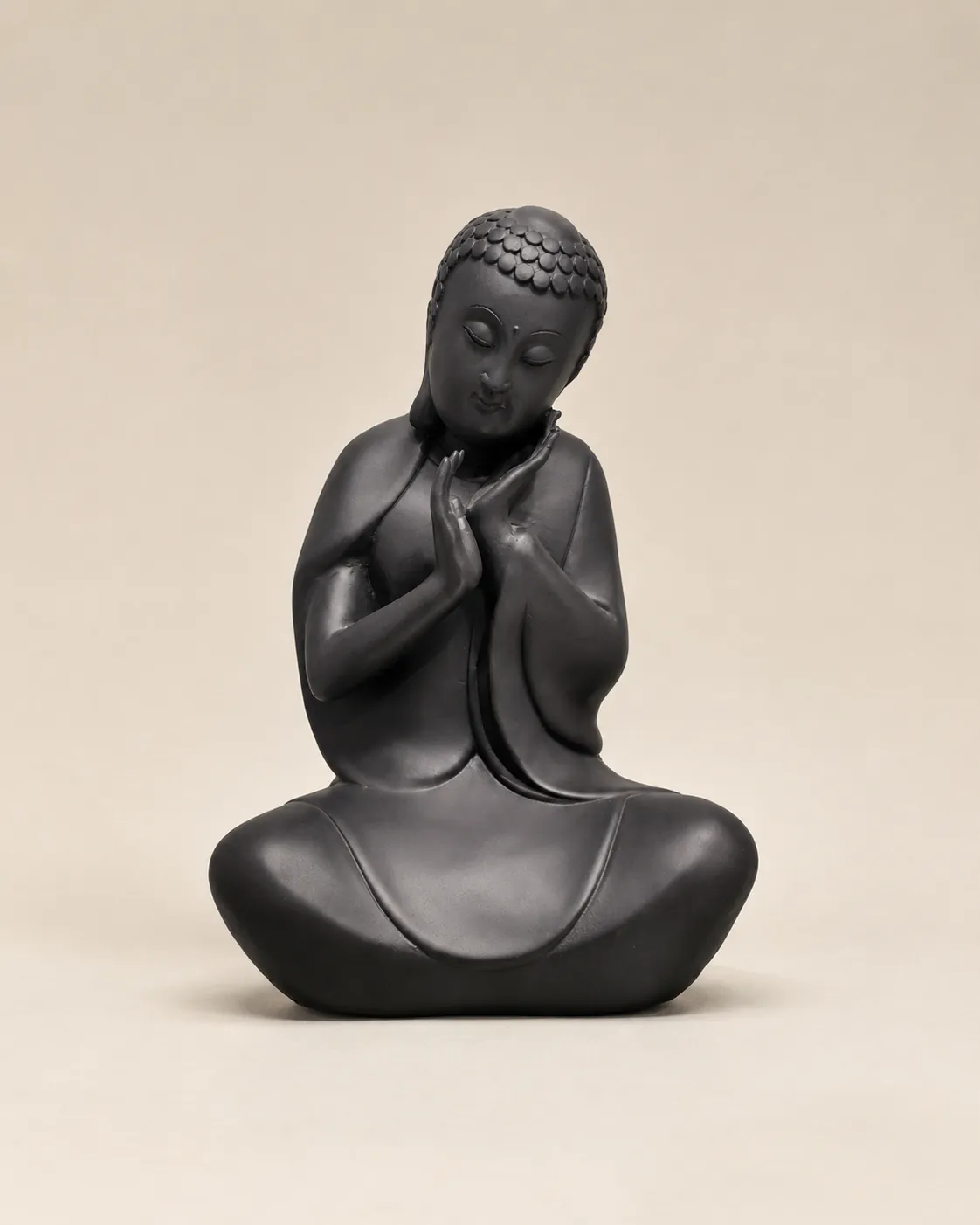 The Contemplative Calm Buddha Statue (Obsidian Charcoal)