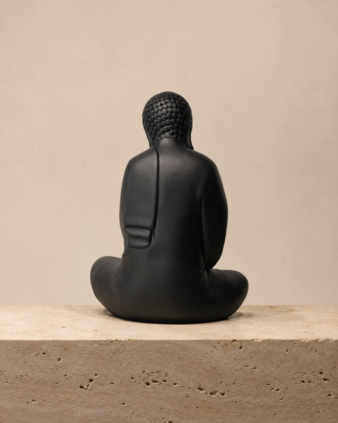 The Contemplative Calm Buddha Statue (Obsidian Charcoal) thumbnail 4