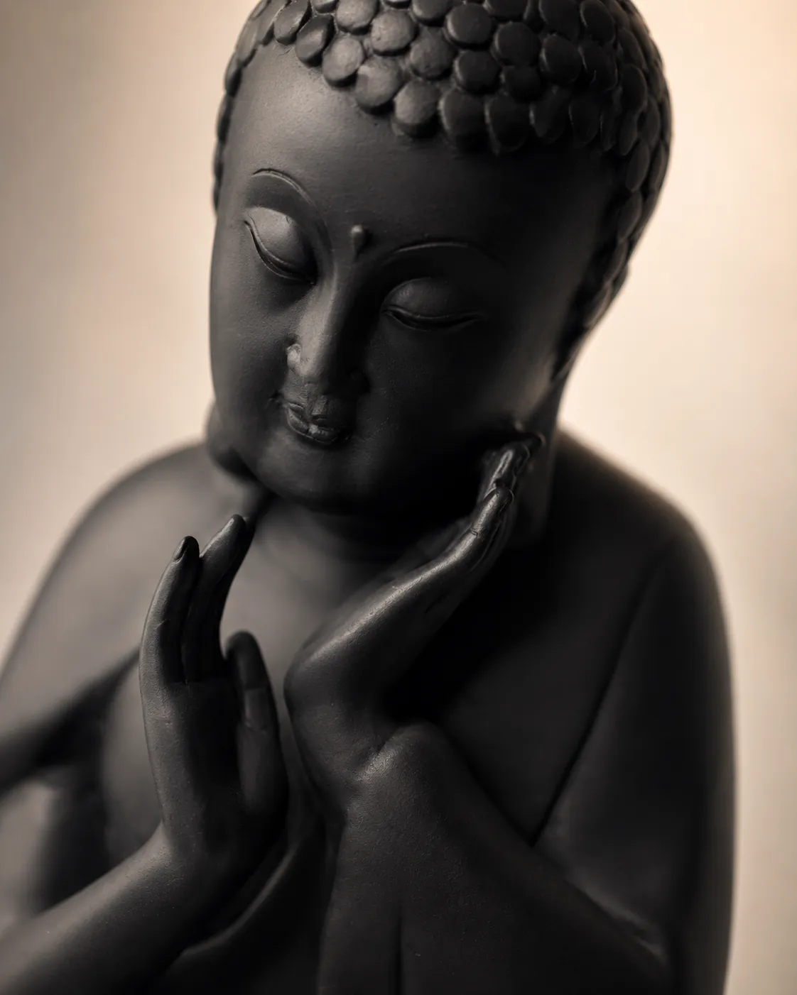 The Contemplative Calm Buddha Statue (Obsidian Charcoal) thumbnail 5