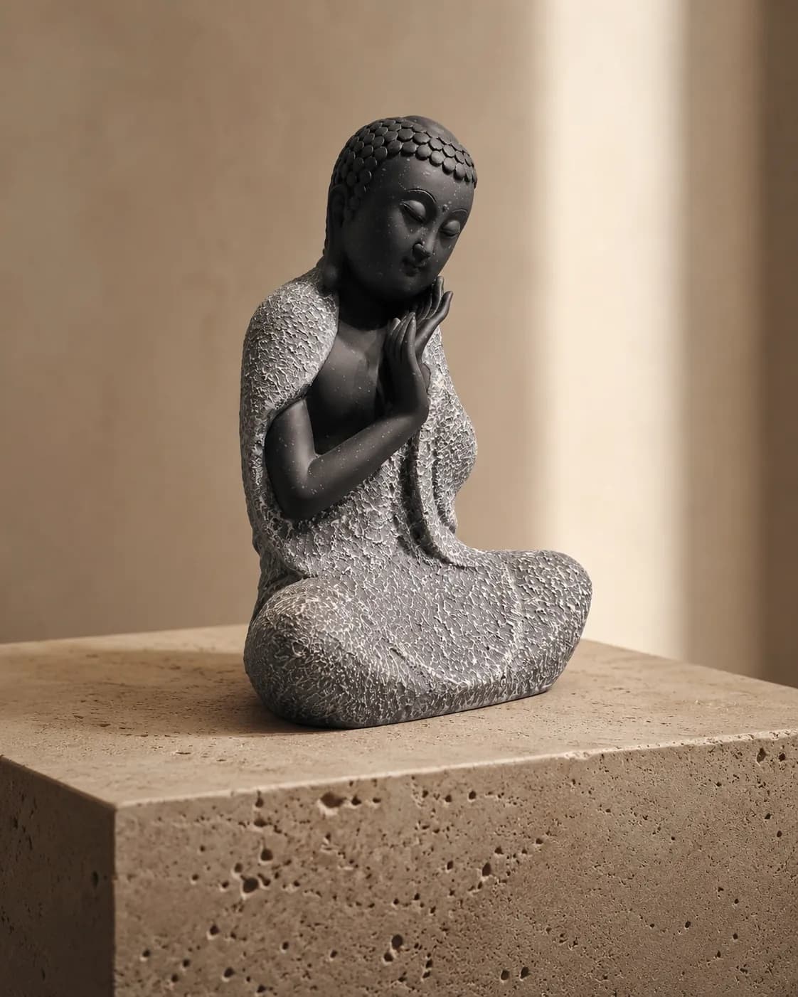 The Contemplative Calm Buddha Statue (Granite Stone & Slate) thumbnail 3
