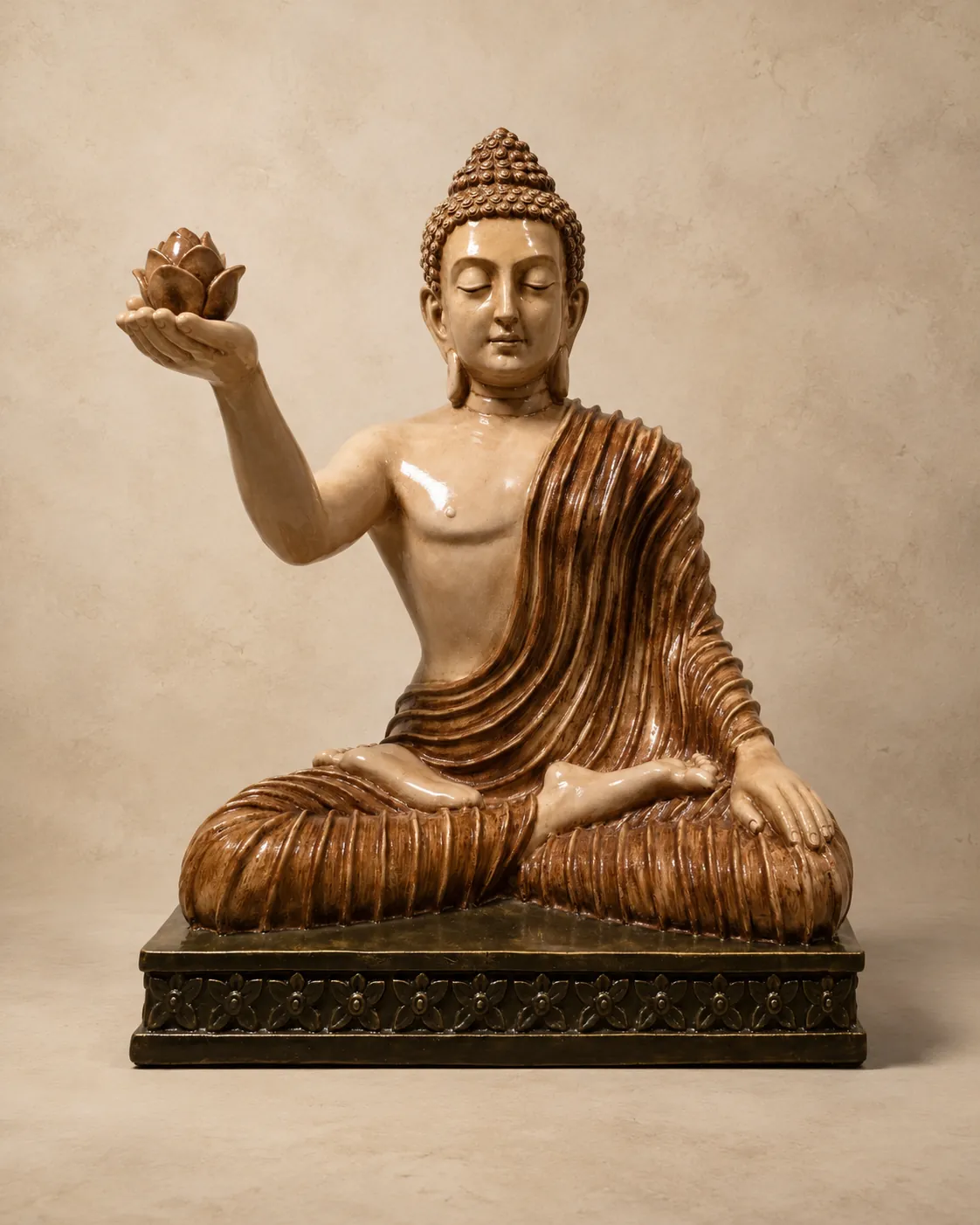 The Golden Lotus Glazed Buddha Statue