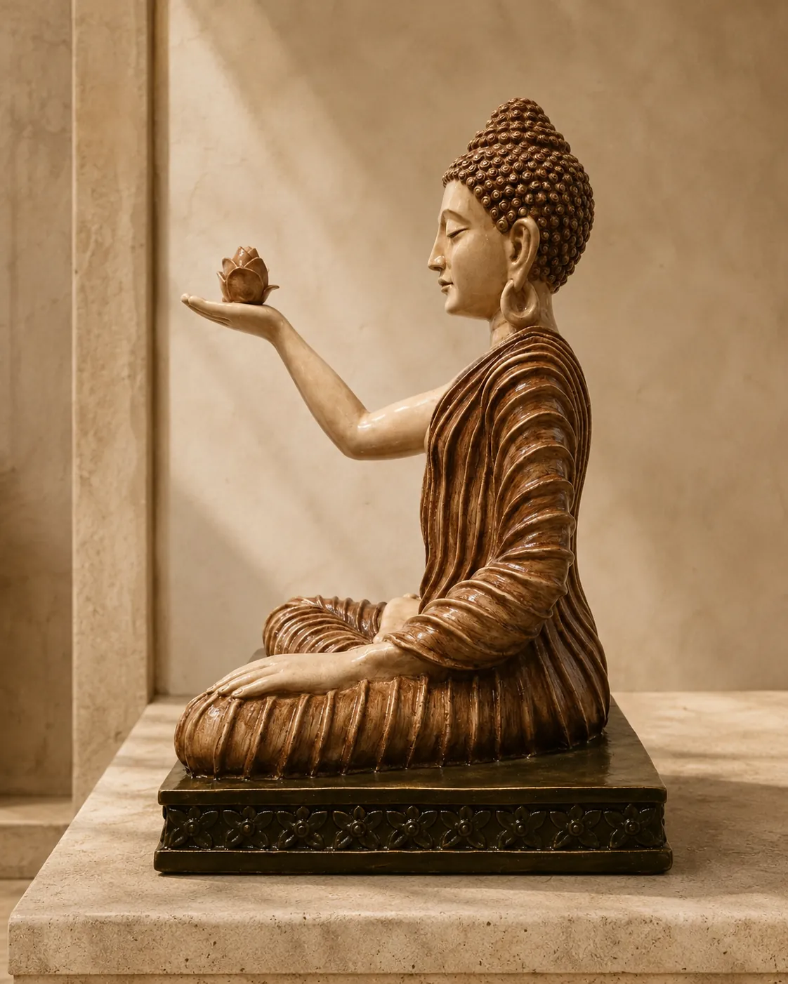 The Golden Lotus Glazed Buddha Statue thumbnail 3