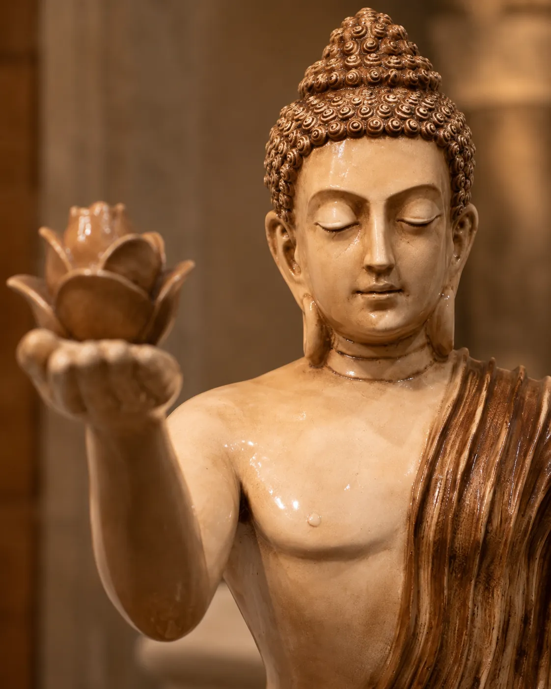 The Golden Lotus Glazed Buddha Statue thumbnail 4