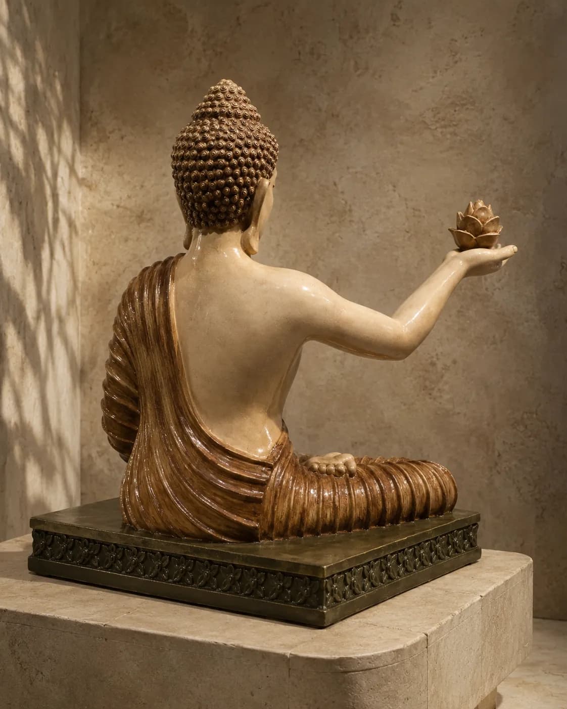 The Golden Lotus Glazed Buddha Statue thumbnail 5